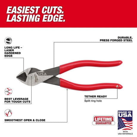 Milwaukee MT507 7in Diagonal Dipped Grip Cutting Pliers (USA)