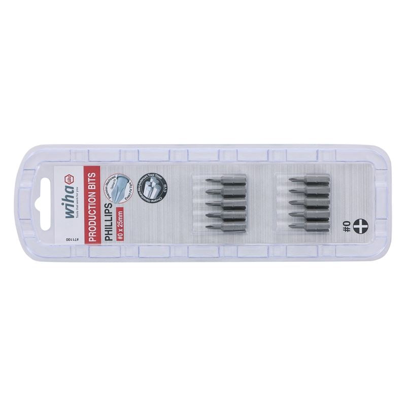 Wiha #0 Phillips Insert Bit Pack of 10 Bits