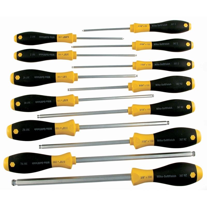 Wiha MagicRing Ball End Inch Screwdriver 13 Piece Set
