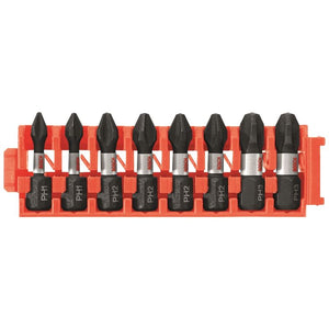Bosch | CCSPHV108 8 pc. Impact Tough Phillips 1 In. Insert Bits with Clip for Custom Case System