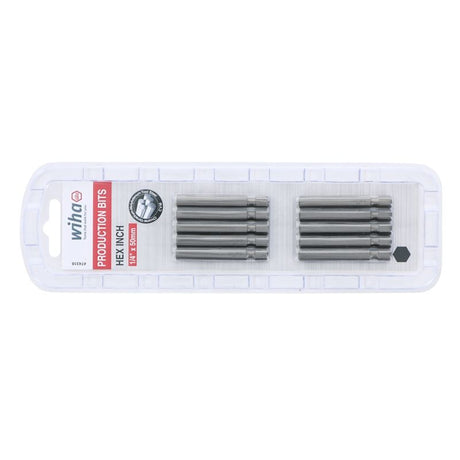Wiha Hex Inch Power Bit 1/4 x 50mm Pack of 10 Bits