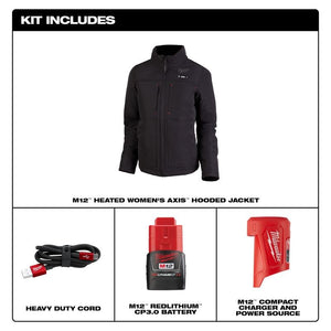 Milwaukee 234B-21 M12 WOMENS HEATED AXIS JACKET KIT- BLACK