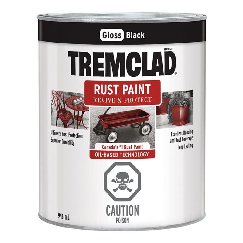 TREMCLAD Rust Paint 3.78L GLOSS BLACK