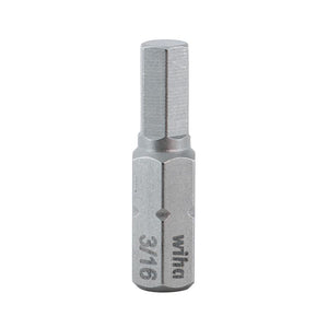Wiha Hex Inch Insert Bit 3/16 x 25mm Pack of 10 Bits