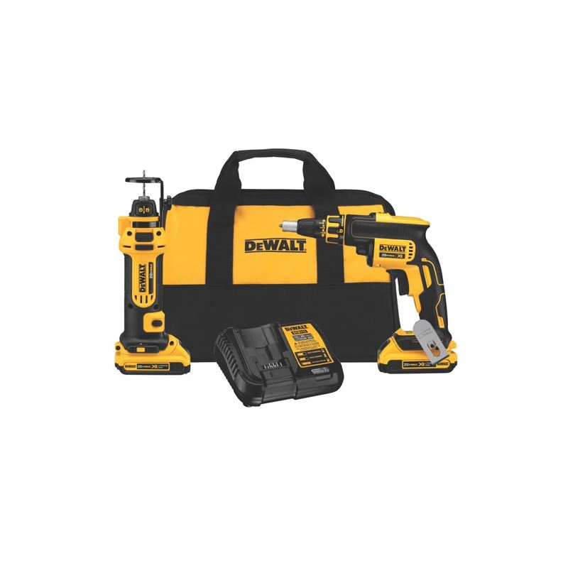 DEWALT DCK263D2 20V MAX* Brushless Drywall Screwgun Cut-Out Tool Combo Kit (2.0ah)