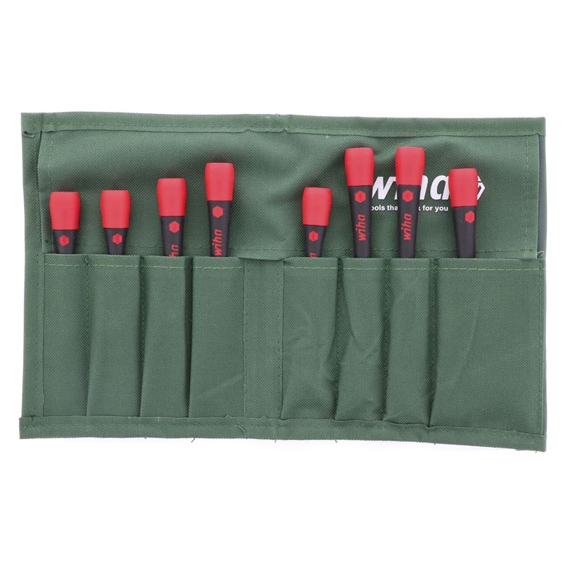 Wiha PicoFinish Precision Slotted/Phillips Screwdrivers 8 Piece Set in Canvas Pouch