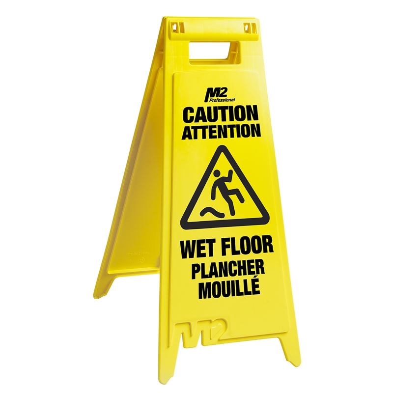 M2 Floor Sign â€œCaution Wet Floorâ€ â€“ English/ French