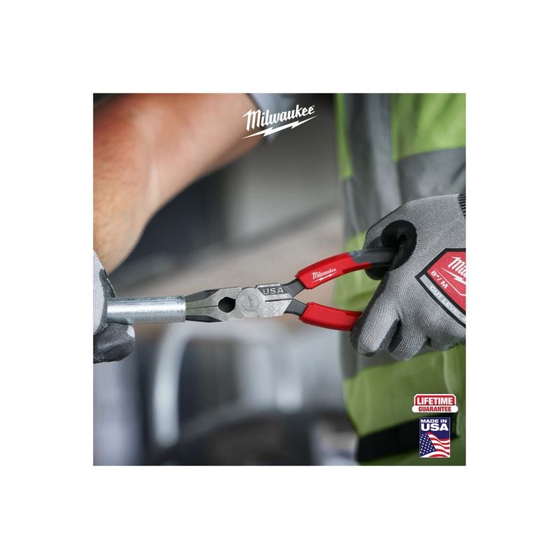 Milwaukee MT555 8in Long Nose Comfort Grip Pliers (USA)