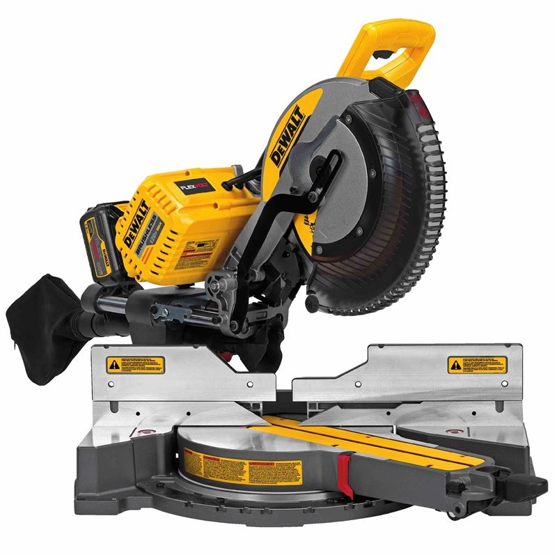 DEWALT Flexvolt DHS790AT2 12"(305mm) 120V Max* Double Bevel Sliding Compound Miter Saw Kit with CUTLINE(TM) Blade Positioning System (Includes 120V adapter, 2 batteries, and dual port fast charger)