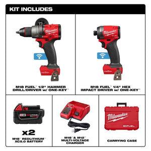 Milwaukee 3696-22 M18 FUEL 2-Tool Combo Kit w/ ONE-KEY