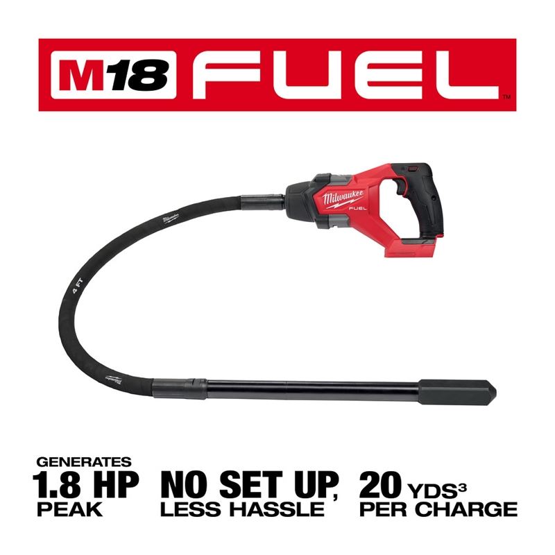 Milwaukee 2910-20 M18 FUEL 4ft Concrete Pencil Vibrator