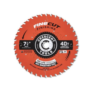 CRESCENT CSBFN-740-10 7-1/4in x 40-Tooth FineCut Finishing Circular Saw Blade