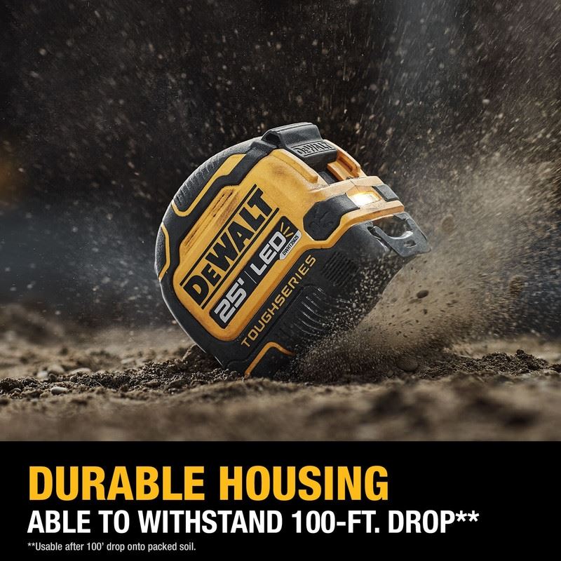 DEWALT DWHT35625S TOUGHSERIES 25 FT Lighted Tape Measure