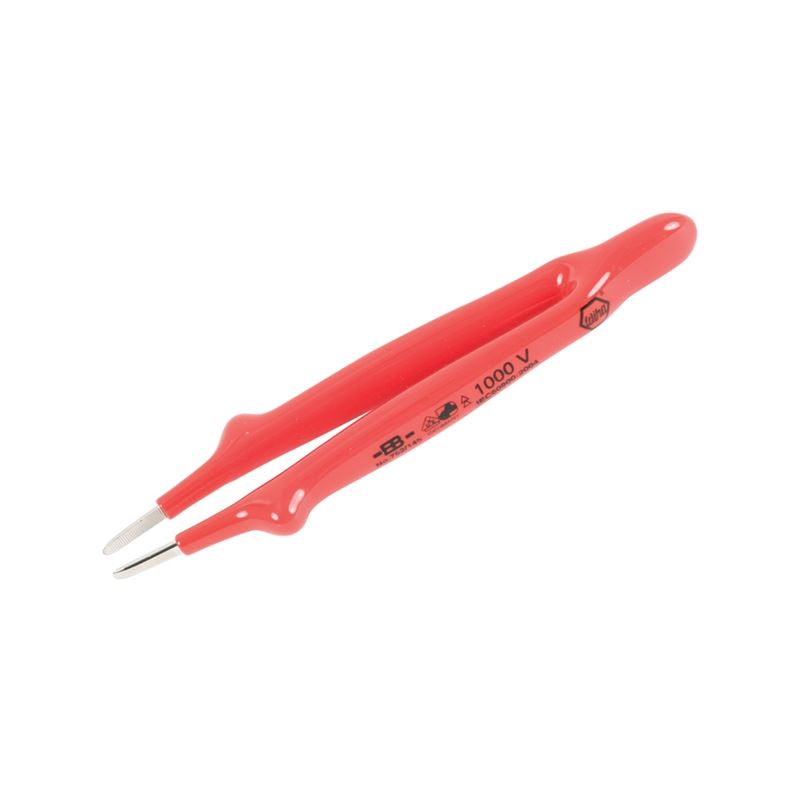Wiha Insulated Straight Blunt Tip Tweezers 6in