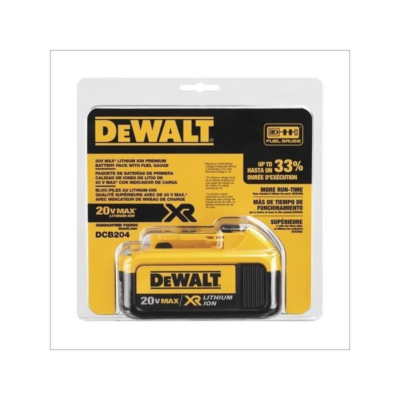 DEWALT | DCB204 20V MAX* 4.0 Ah Premium XR Lithium - Ion Battery Pack