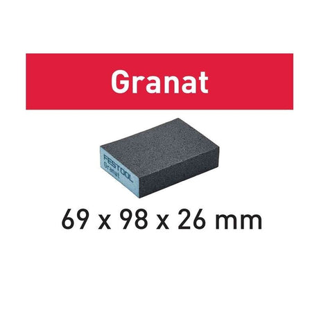 Abrasive sponge 69x98x26 220 GR/6 Granat - Mississauga Hardware Centre IncFestool201083