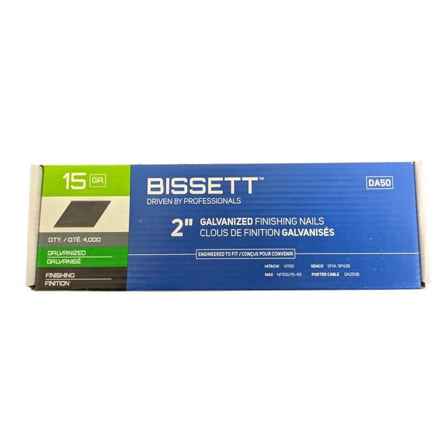 BISSETT 15GA Galvanized Angled Finishing Nails - Mississauga Hardware Centre Inc