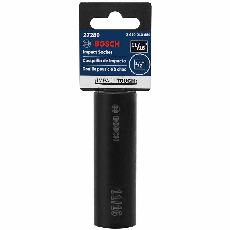 Bosch | 27280 11/16 In. Impact Tough Deep Well Socket, 1/2 In. Shank - Mississauga Hardware Centre IncBosch27280
