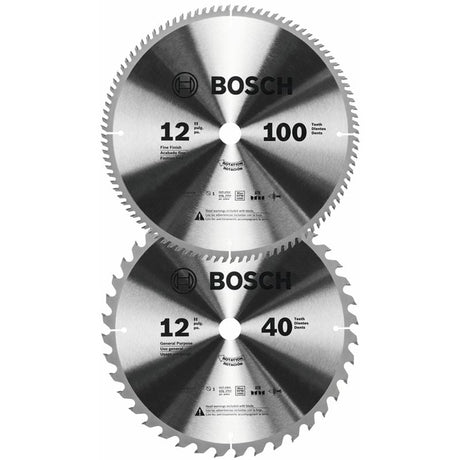 Bosch BCB12TW 12inx 40T and 100T Carbide Blade Combo Pack - Mississauga Hardware Centre IncBOSCHBCB12TW