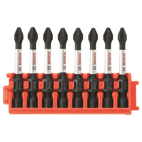 Bosch | CCSPH2208 8 pc. Impact Tough Phillips P2 2 In. Power Bits with Clip for Custom Case System - Mississauga Hardware Centre IncBoschCCSPH2208