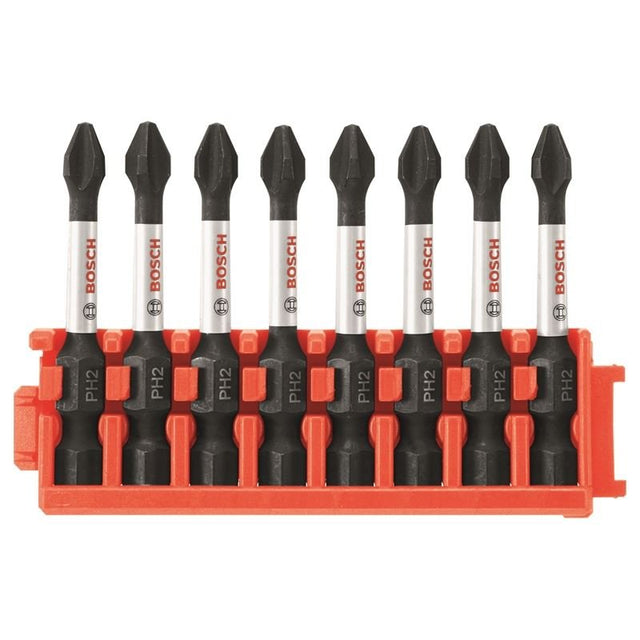 Bosch | CCSPH2208 8 pc. Impact Tough Phillips P2 2 In. Power Bits with Clip for Custom Case System - Mississauga Hardware Centre IncBoschCCSPH2208