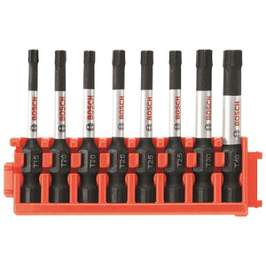 Bosch | CCSTV208 8 pc. Impact Tough Torx 2 In. Power Bits with Clip for Custom Case System - Mississauga Hardware Centre IncBOSCHCCSTV208