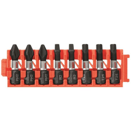 Bosch | CCSV108 8 pc. Impact Tough Phillips, Square and Torx 1 In. Insert Bits with Clip for Custom Case System - Mississauga Hardware Centre IncBOSCHCCSV108