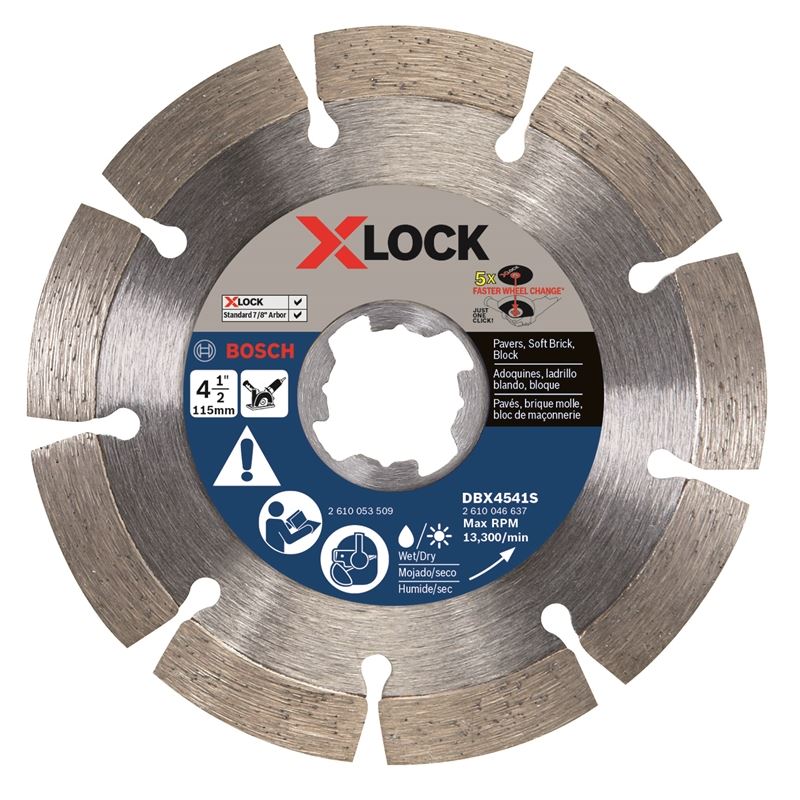 Bosch DBX4541S 4 - 1/2 In. X - LOCK Segmented Rim Diamond Blade - Mississauga Hardware Centre IncBoschDBX4541S