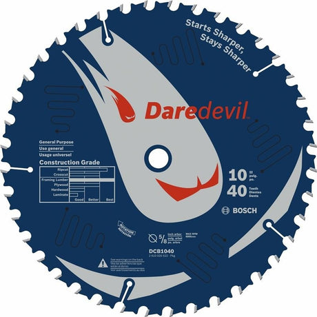 Bosch | DCB1040 10" 40 Tooth Daredevil Table and Miter Saw Blade General Purpose - Mississauga Hardware Centre IncBoschDCB1040