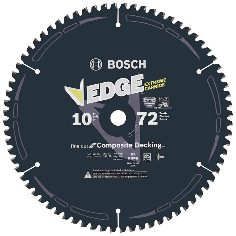 Bosch | DCB1072CD 10 In. 72 Tooth Edge Circular Saw Blade for Composite Decking - Mississauga Hardware Centre IncBoschDCB1072CD