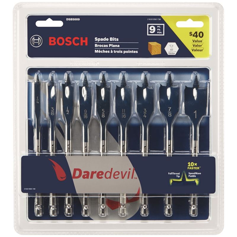 Bosch DSB5009 9 pc. DaredevilÂ® Spade Bit Set - Mississauga Hardware Centre IncBOSCHDSB5009