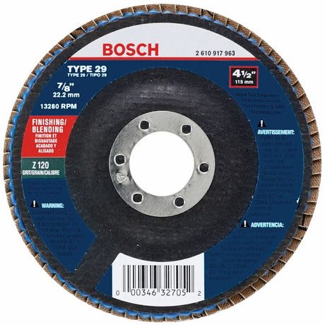 Bosch | FD29450120 4 - 1/2 In. 7/8 In. Arbor Type 29 120 Grit Blending/Grinding Abrasive Wheel - Mississauga Hardware Centre IncBOSCHFD29450120