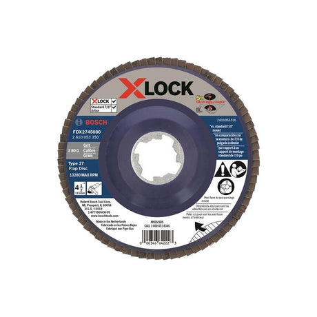 Bosch FDX2745080 4 - 1/2 In. X - LOCK Arbor Type 27 80 Grit Flap Disc - Mississauga Hardware Centre IncBOSCHFDX2745080