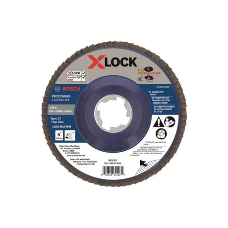 Bosch FDX2750080 5 In. X - LOCK Arbor Type 27 80 Grit Flap Disc - Mississauga Hardware Centre IncBoschFDX2750080