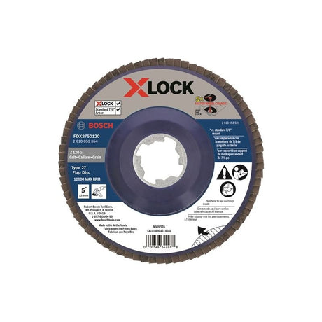 Bosch FDX2750120 5 In. X - LOCK Arbor Type 27 120 Grit Flap Disc - Mississauga Hardware Centre IncBOSCHFDX2750120