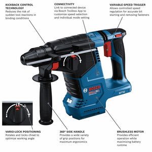 Bosch GBH18V - 24CN 18V Brushless Connected SDS - plus Bulldog 1 In. Rotary Hammer (Bare Tool) - Mississauga Hardware Centre IncBoschGBH18V-24CN