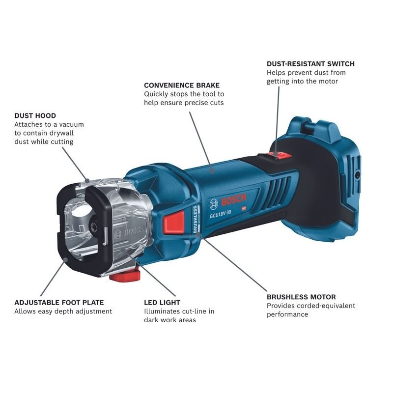 Bosch GCU18V - 30N 18V Brushless Cut - Out Tool - Mississauga Hardware Centre IncBOSCHGCU18V-30N