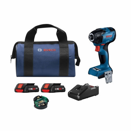 Bosch GDR18V - 1860CB25 18V Connected - Ready 1/4 In. Hex Impact Driver Kit with (2) CORE18V 4.0 Ah Compact Batteries and (1) Connectivity Module - Mississauga Hardware Centre IncBOSCHGDR18V-1860CB25