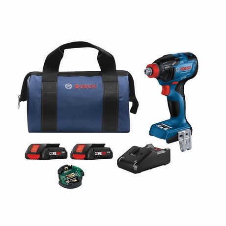 Bosch GDX18V - 1860CB25 18V Connected - Ready Two - In - One 1/4 In. and 1/2 In. Bit/Socket Impact Driver/Wrench Kit with (2) CORE18V 4.0 Ah Compact Batteries and (1) Connectivity Module - Mississauga Hardware Centre IncBOSCHGDX18V-1860CB25