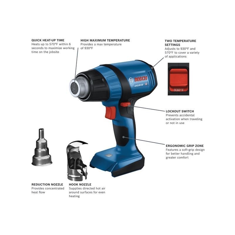Bosch GHG18V50 - 50N 18V Heat Gun (Bare Tool) - Mississauga Hardware Centre IncBoschGHG18V-50N