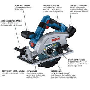Bosch GKS18V - 22LN 18V Brushless Blade - Left 6 - 1/2 In. Circular Saw (Bare Tool) - Mississauga Hardware Centre IncBOSCHGKS18V-22LN