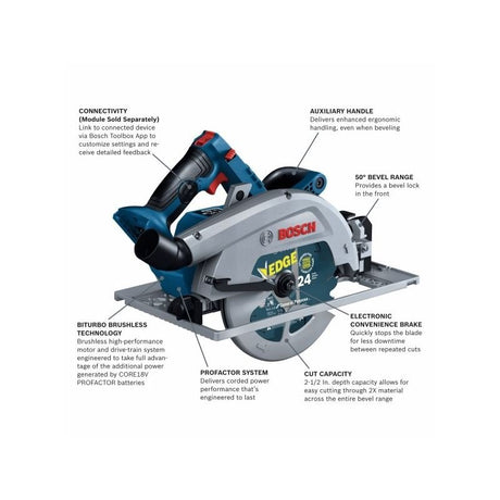 Bosch GKS18V - 25GCN PROFACTOR 18V Strong Arm Connected - Ready 7 - 1/4 In. Circular Saw with Track Compatibility (Bare Tool) - Mississauga Hardware Centre IncBOSCHGKS18V-25GCN