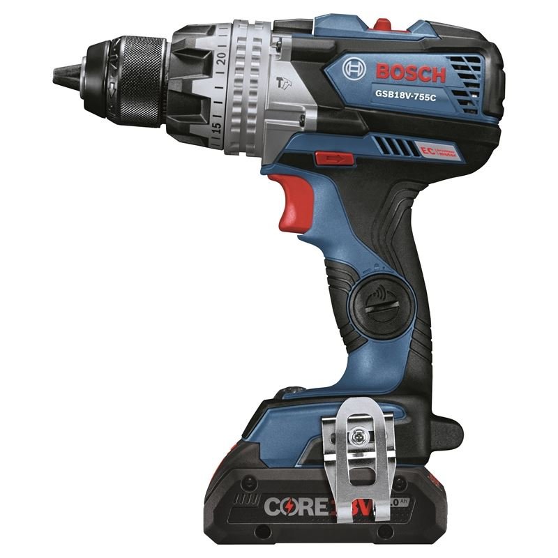 Bosch GSB18V - 755CB25 18V EC Brushless Connected - Ready Brute Tough 1/2 In. Hammer Drill/Driver Kit with (2) CORE18V 4.0 Ah Compact Batteries - Mississauga Hardware Centre IncBOSCHGSB18V-755CB25