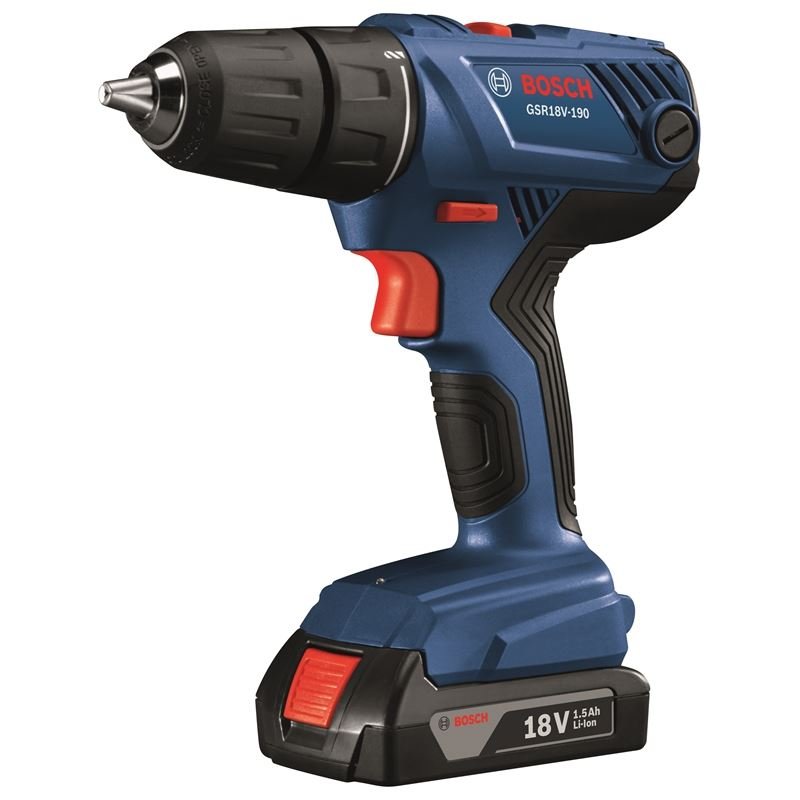 Bosch GSR18V - 190B22 18 V Compact 1/2 In. Drill/Driver Kit with (2) 1.5 Ah SlimPack Batteries - Mississauga Hardware Centre IncBOSCHGSR18V-190B22