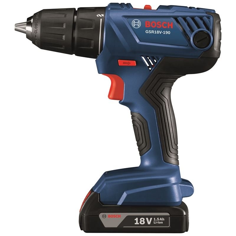 Bosch GSR18V - 190B22 18 V Compact 1/2 In. Drill/Driver Kit with (2) 1.5 Ah SlimPack Batteries - Mississauga Hardware Centre IncBOSCHGSR18V-190B22