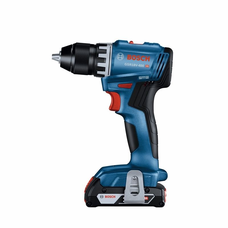 Bosch GSR18V - 400B22 18V Compact Brushless 1/2 In. Drill/Driver Kit with (2) 2.0 Ah SlimPack Batteries - Mississauga Hardware Centre IncBoschGSR18V-400B22