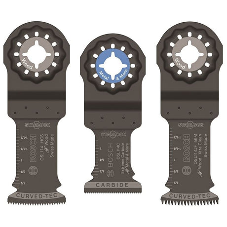 Bosch | OSL003VP 1 - 1/4 In. Starlock High - Carbon Steel Xtra - clean Clean Carbide Plunge Cut Blades 3 pk. - Mississauga Hardware Centre IncBoschOSL003VP