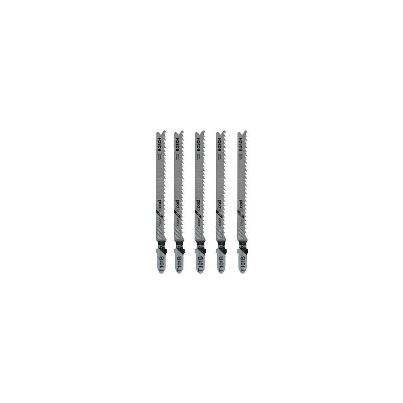 Bosch T101B 5 Pieces 4 In. 10 TPI Variable Pitch Clean for Wood T - Shank Jig Saw Blades - Mississauga Hardware Centre IncBOSCHT101B