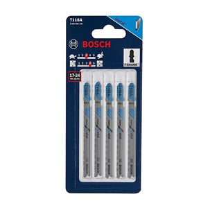 Bosch T118A 5 pieces 3 - 5/8 In. 17 - 24 TPI Basic for Metal T - Shank Jig Saw Blades - Mississauga Hardware Centre IncBOSCHT118A