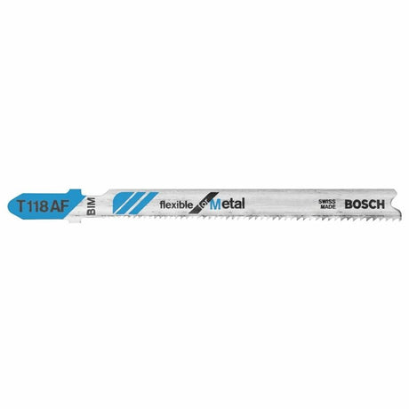 Bosch | T118AF 5 Pieces 3 - 5/8" 17 - 24 TPI Flexible for Metal T - Shank Jig Saw Blades - Mississauga Hardware Centre IncBOSCHT118AF